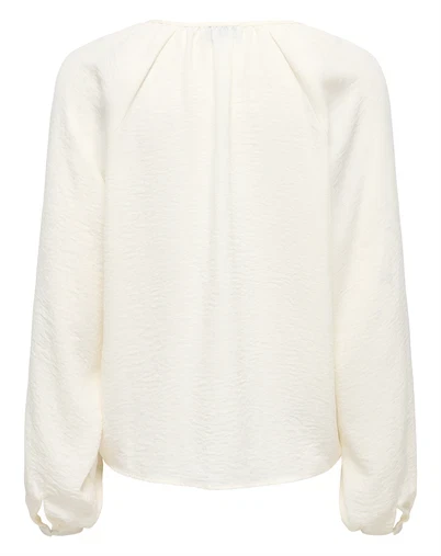 JDY - JDYDivya Life O-Neck Bluse - Cloud Dancer